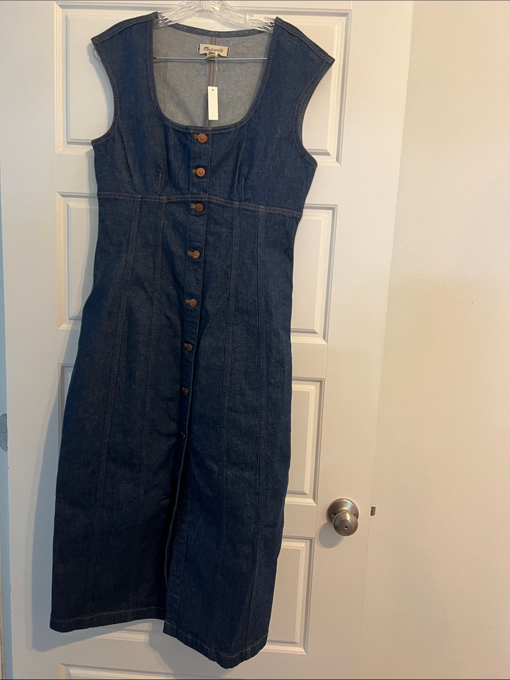 Madewell Indigo Denim Button-Front Midi Dress